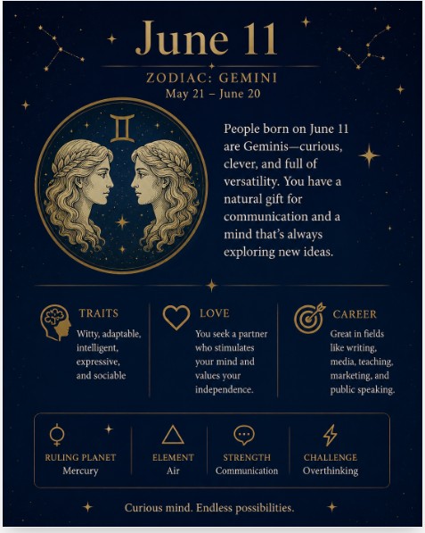 June 11 Zodiac Personality