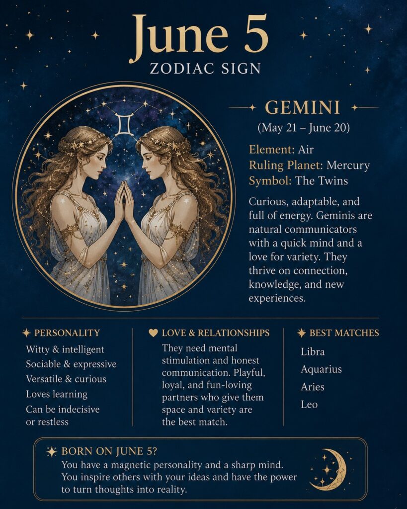 June 5 Zodiac Personality