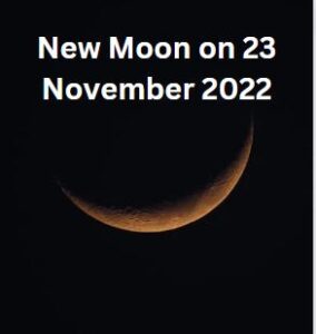 New moon on 23 november 2022